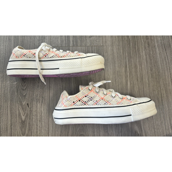 Converse Chuck Taylor Crochet‎ Knit Platform Sneakers Women’s 9 Low Top Festival - Picture 7 of 10